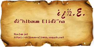 Öhlbaum Eliána névjegykártya